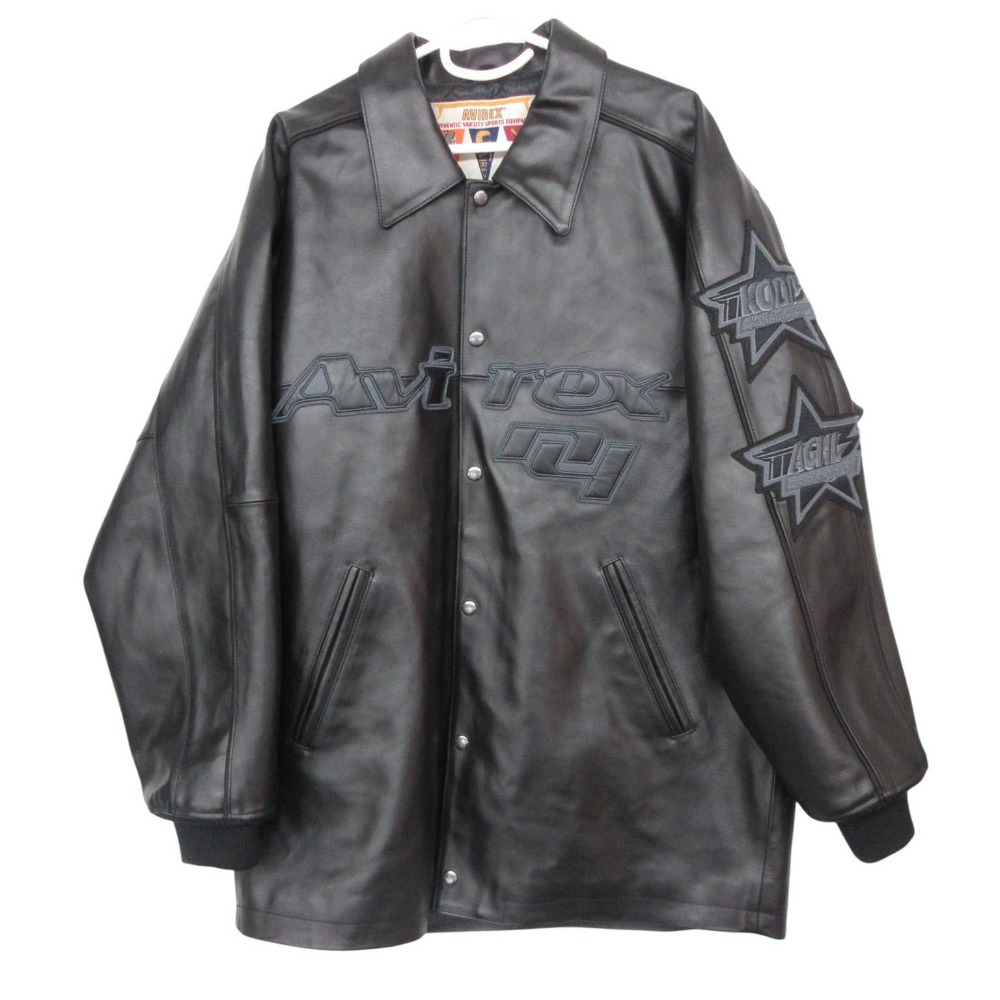 AVIREX アヴィレックス ライダースジャケット DJ MURO RECOGNIZE GOALERS J ブルゾン ブラック メンズ 【中古】｜コムレイドバージ店
