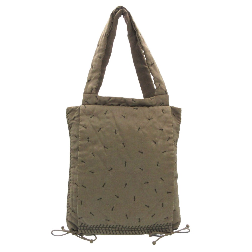 ISSEY MIYAKE イッセイミヤケ TaMaSHa タマシャ トートバッグ ショルダーバッグ 肩掛け フラップ風 刺繍 ダークグリーン レディース 【中古】