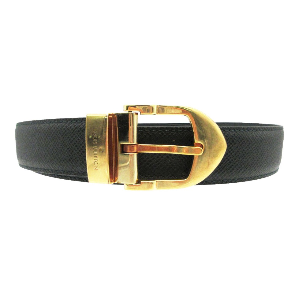 LOUIS VUITTON ルイ・ヴィトン ベルト ベルト サンチュール クラシック タイガ ゴールド金具 シルバー金具 ダークグリーン 110/44 メンズ 【中古】