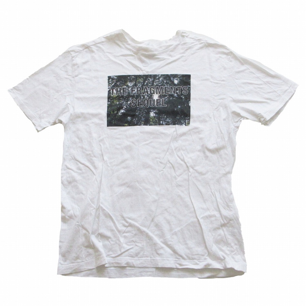 21AW FRAGMENT DESIGN フラグメントデザイン SEQUEL シークエル 半袖Ｔシャツ フォト プリント フォレスト クルーネック ロゴ カットソー ホワイト XL メンズ 【中古】