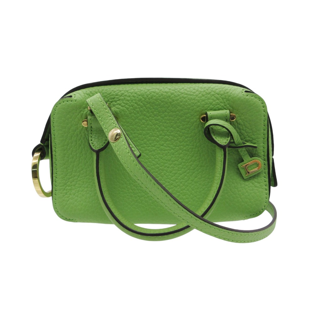 DELVAUX デルヴォー ハンドバッグ Cool Box NanoTaurillon Soft クールボックス ナノトリヨン ソフトグレインレザー 2WAY クロスボディバッグ ライトグリーン レディース 【中古】