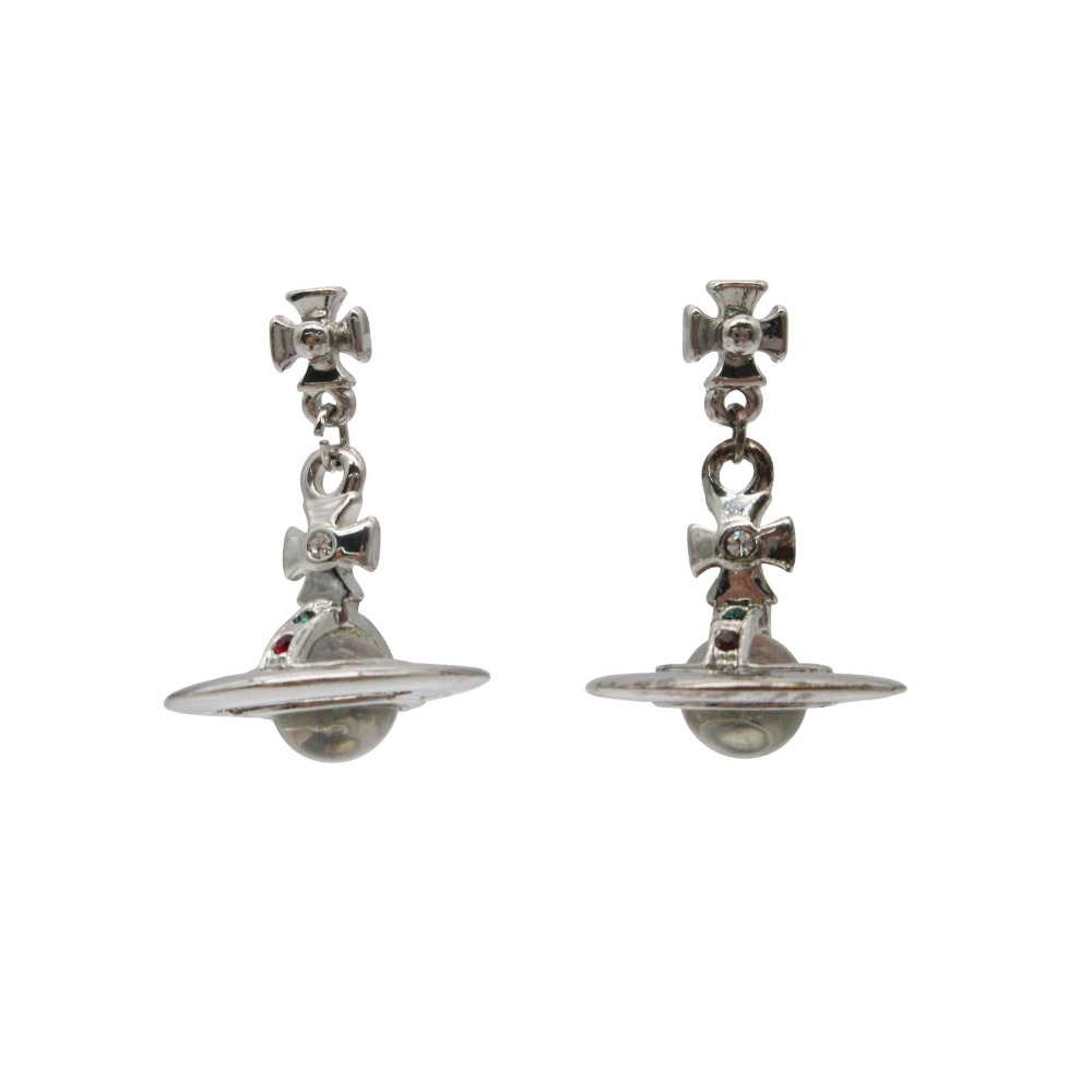 Vivienne Westwood ヴィヴィアンウエストウッド ピアス オーブ クリスタル ピアス 両耳 シルバー メンズ レディース 【中古】