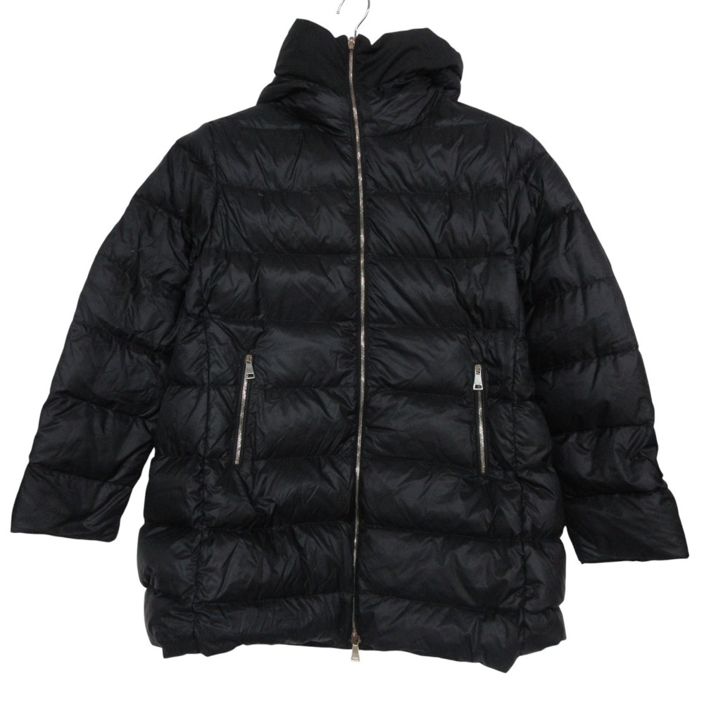 MONCLER モンク軌跡 打ち倒す上衣 COLLIERS コリエ リヴァーシブル 打ち倒す厚地の外套 アウター ジップアップ フーデット 黒いこと【S】 レディース 【中古】 レディースファッション-コート・ジャケット