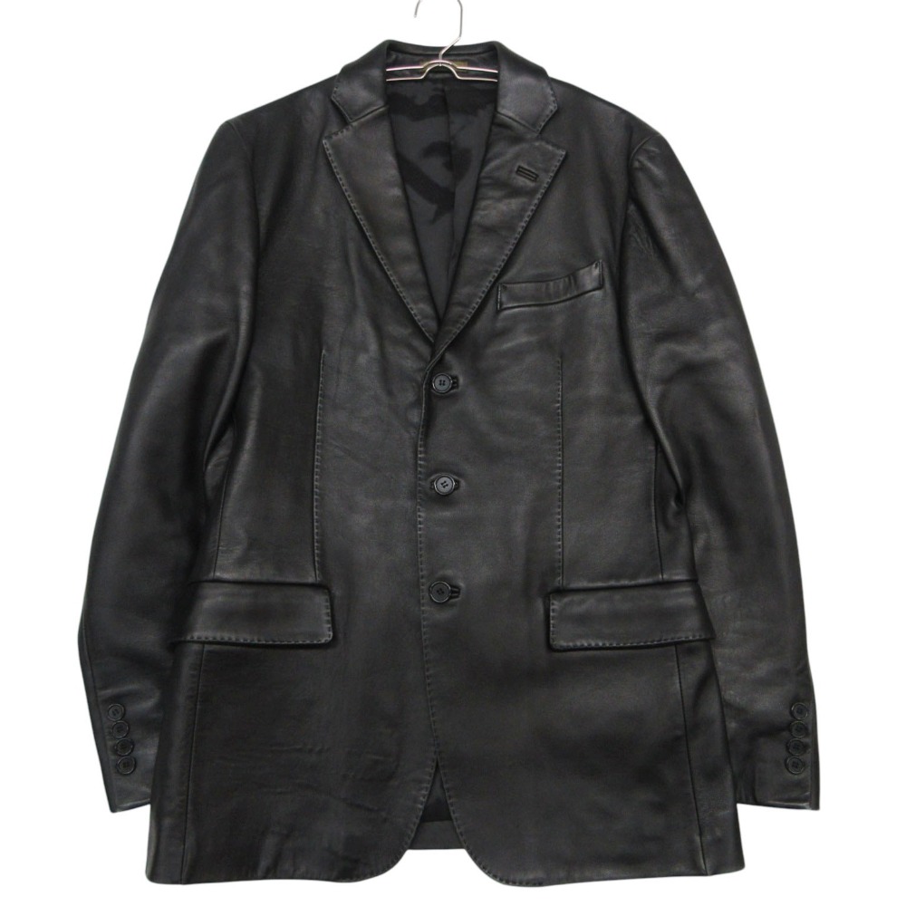 Yohji Yamamoto ヨウジヤマモト D'URBAN A.A.R. ダーバン エーエーエアール テーラードジャケット 羊革 ラムレザー アウター 3B ブラック L メンズ 【中古】|コムレイドバージ店