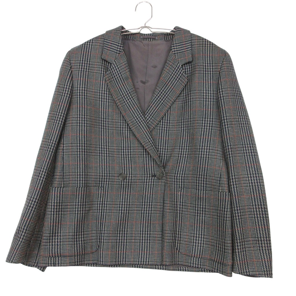 Vintage Burberrys バーバリーズ 英国製 テーラードジャケット ダブル ブレザー グレンチェック柄 ネイビー 10【M】 レディース 【中古】｜コムレイドバージ店