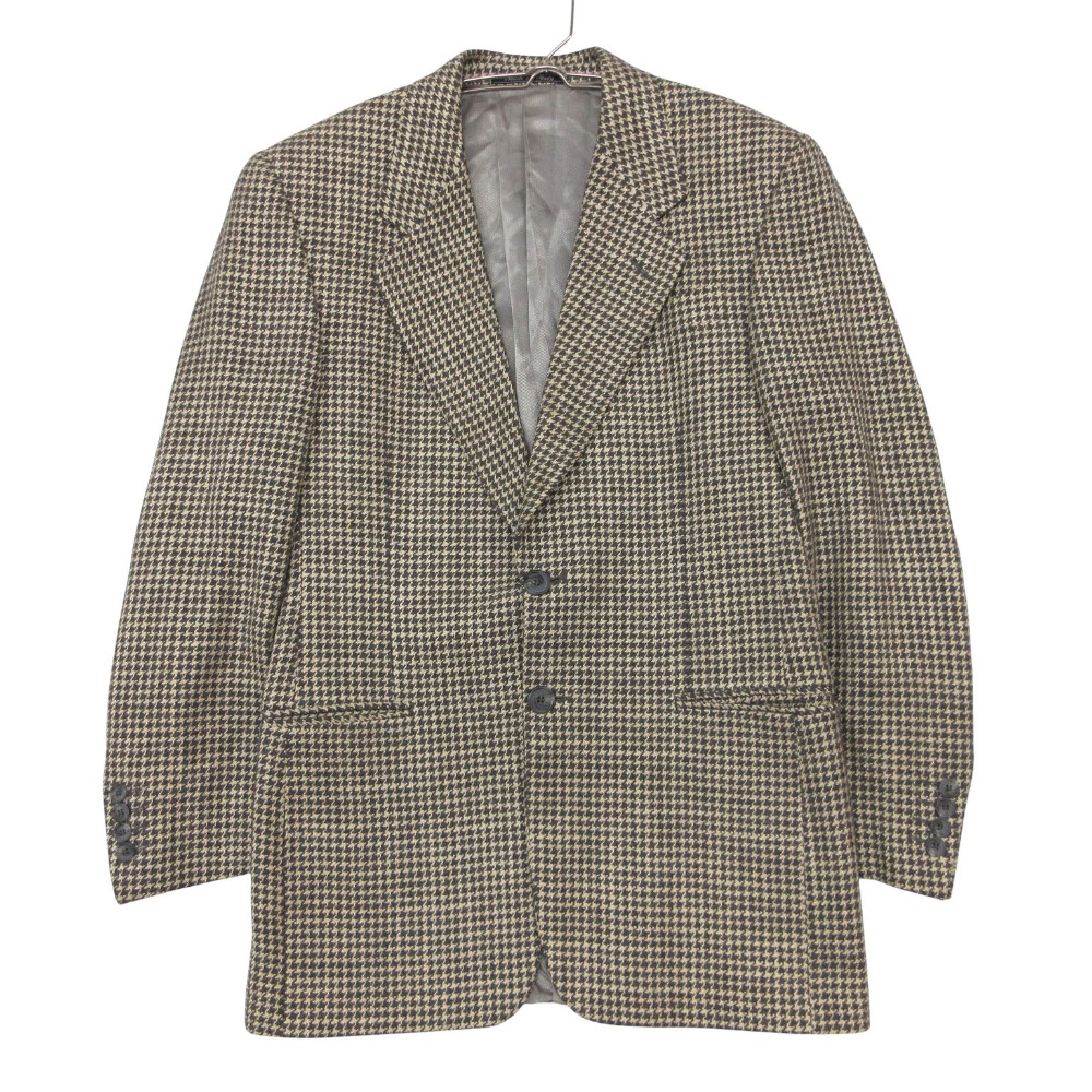 Vintage GIANFRANCO FERRE ジャンフランコ・フェレ テーラードジャケット 2B スポーツジャケット チドリ柄 ハウンドトゥース  薄墨色 46【M】 メンズ 【中古】