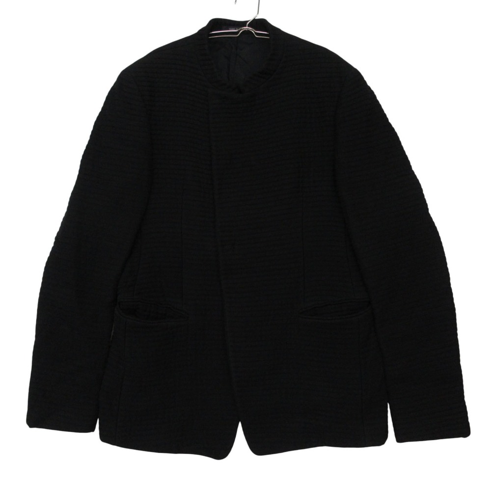 Emporio Armani エンポリオ・アルマーニ 厚地の外套 JOHNNY LINE ヤナギの木 否色合い 上衣 アウター 黒いこと 44【S】 メンズ 【中古】