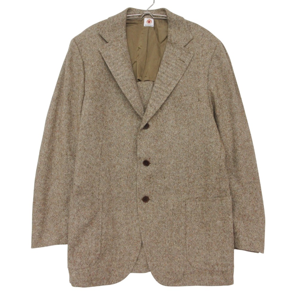 Luigi Borrelli ルイジ・ボレッリ テーラードジャケット LUXURY VINTAGE 手入らず羊毛 ツィード アウター 赤銅色 50【L】 メンズ 【中古】