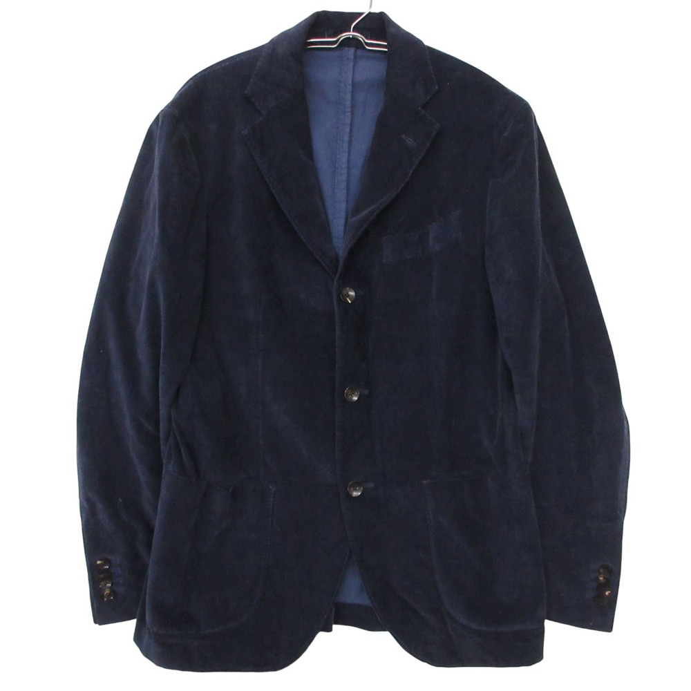 LARDINI ラルディーニ テーラードジャケット コーデュロイ 3B シングル ノッチドラペル アウター ネイビー 46【S】 メンズ 【中古】｜コムレイドバージ店