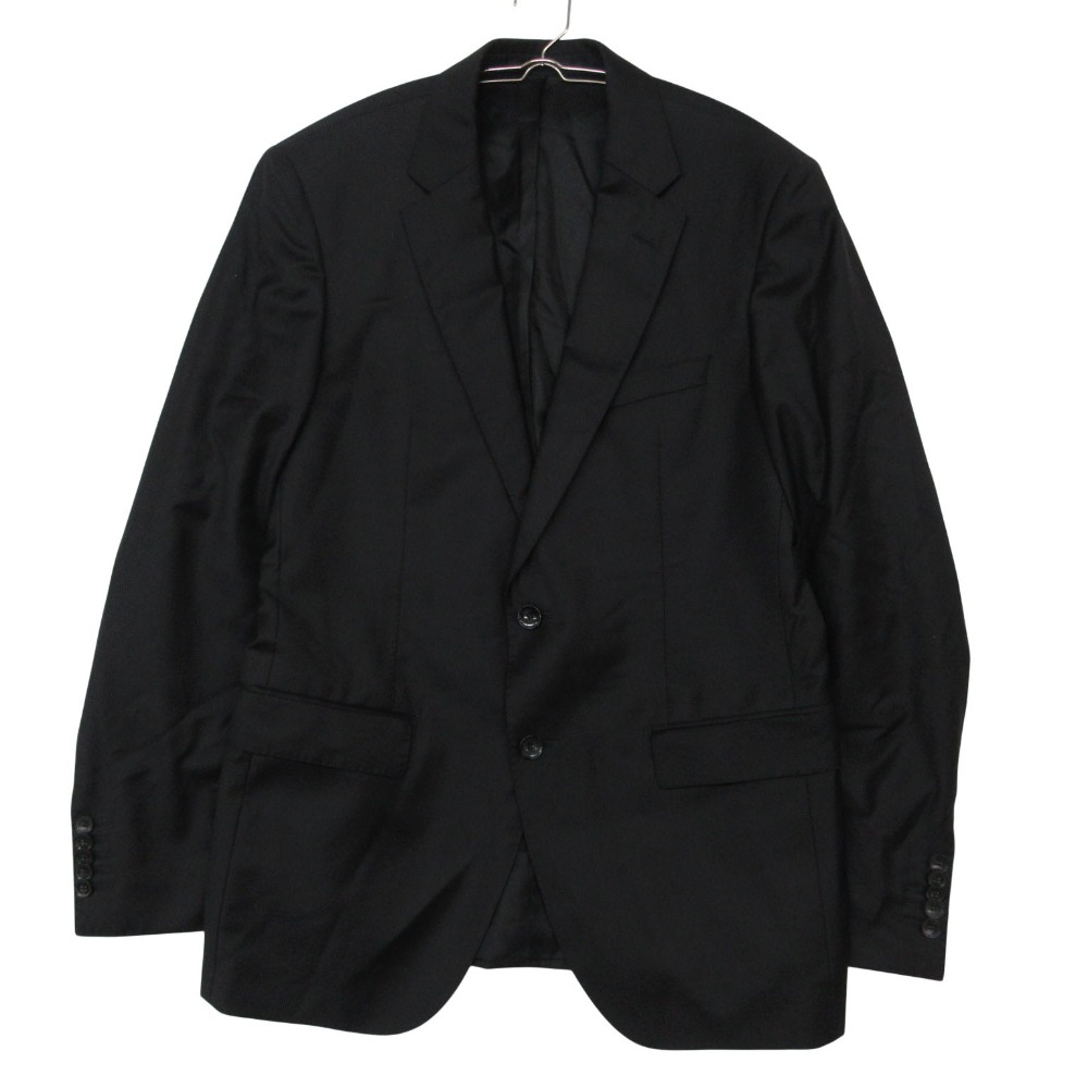 HUGO BOSS ヒューゴボス LORO PIANA ロロピアーナ テーラードジャケット super150s 羊毛 スポーツジャケット シングル 2B 黒いこと 50【XL】 メンズ 【中古】