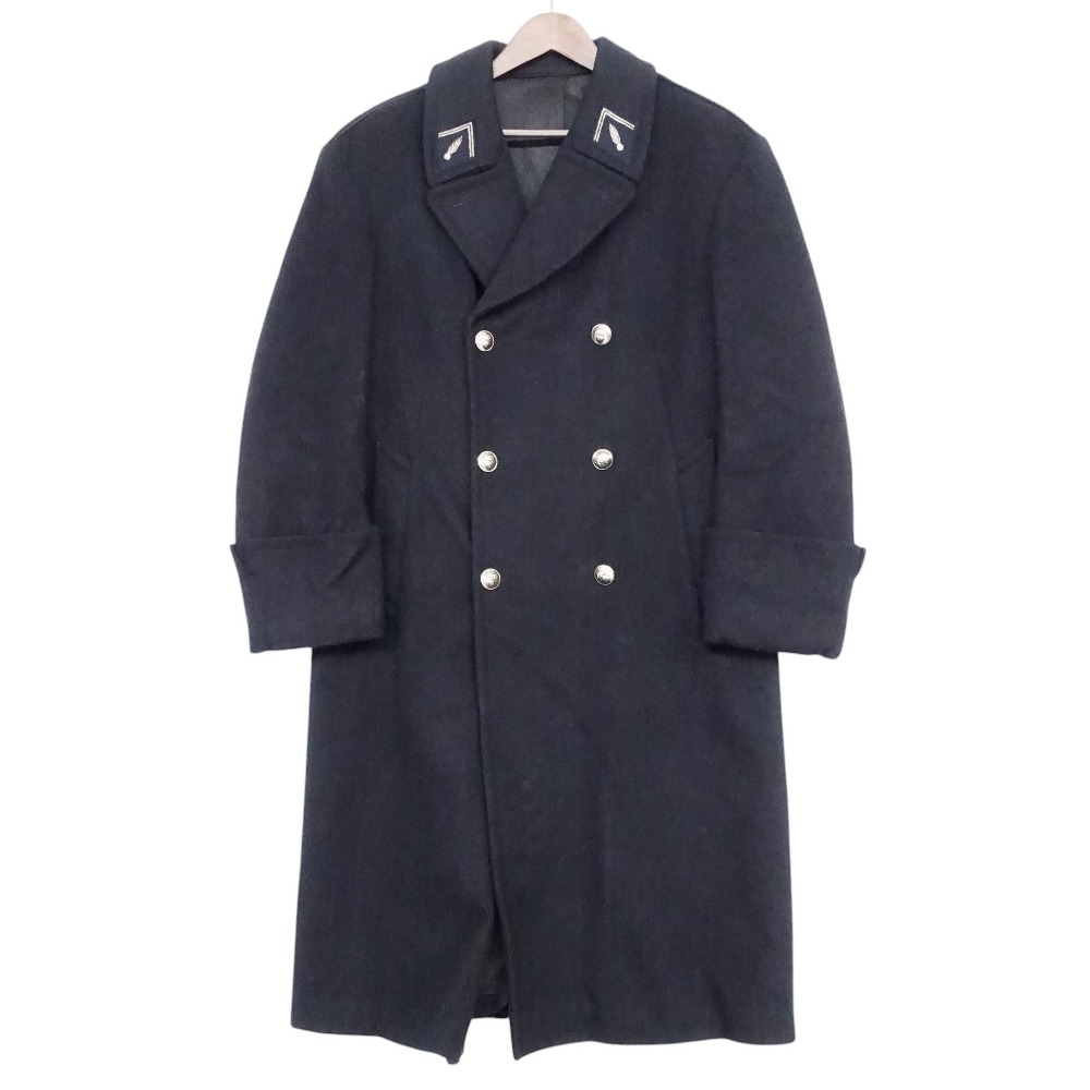 60s 70s 厚地の外套 F.M. Barronnier フランスヴィンテージ ファイヤーマンコート アウター 黒いこと メンズ 【中古】