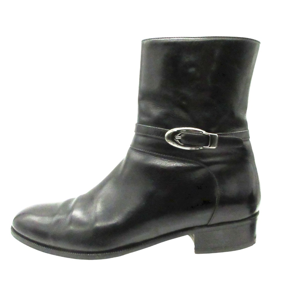 TANINO CRISCI タニノクリスチー ブーツ レザー ジョッパー ショート バックル ベルト シューズ 靴 ブラック 36 M 23cm レディース 【中古】｜コムレイドバージ店
