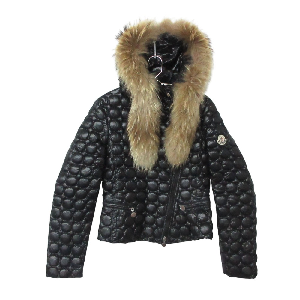 MONCLER モンクレール ダウンジャケット 45395 68950 SUCCESS キルティング デタッチャブルファー フーデッド ブルゾン アウター ブラック 00【XS】 レディース 【中古】|コムレイドバージ店