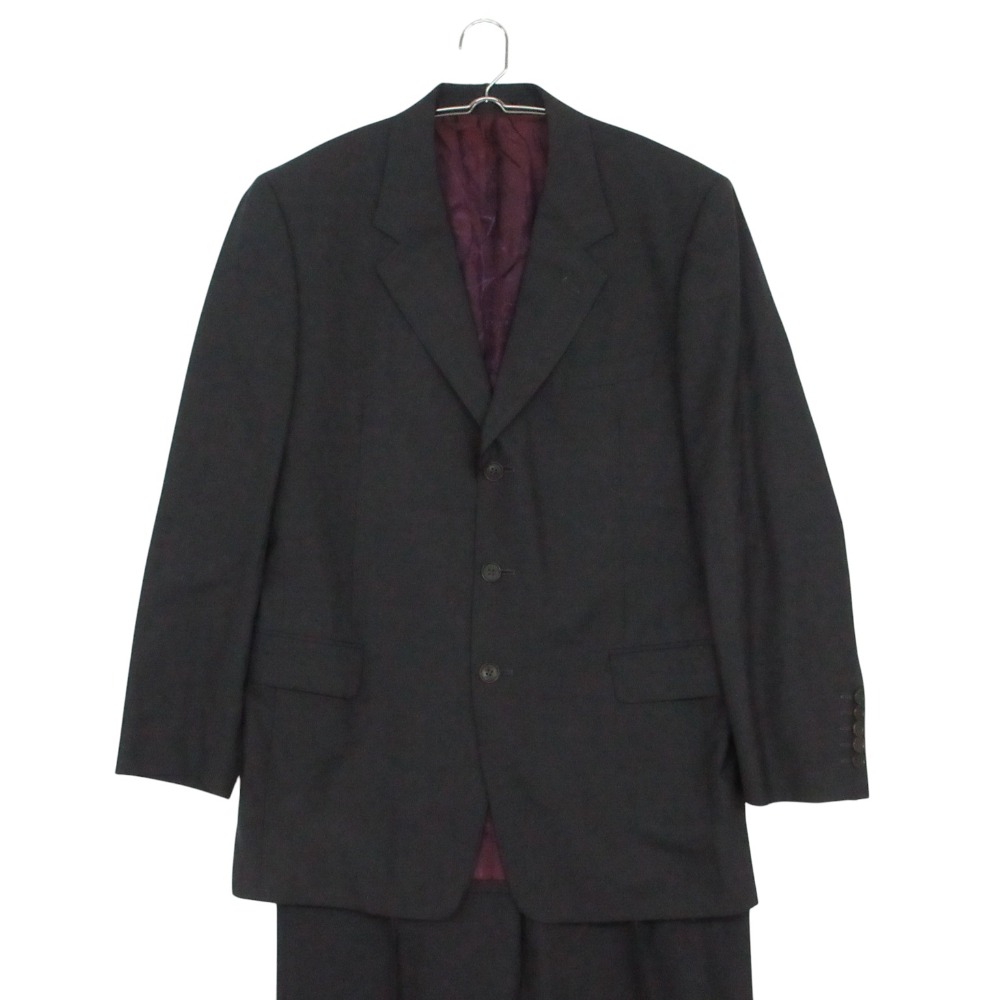 Paul Smith 極点・スミス 背広 セットアップ 羊毛 3B 総柄裏地 1タックズボン下 薄墨色 38【M】 メンズ 【中古】