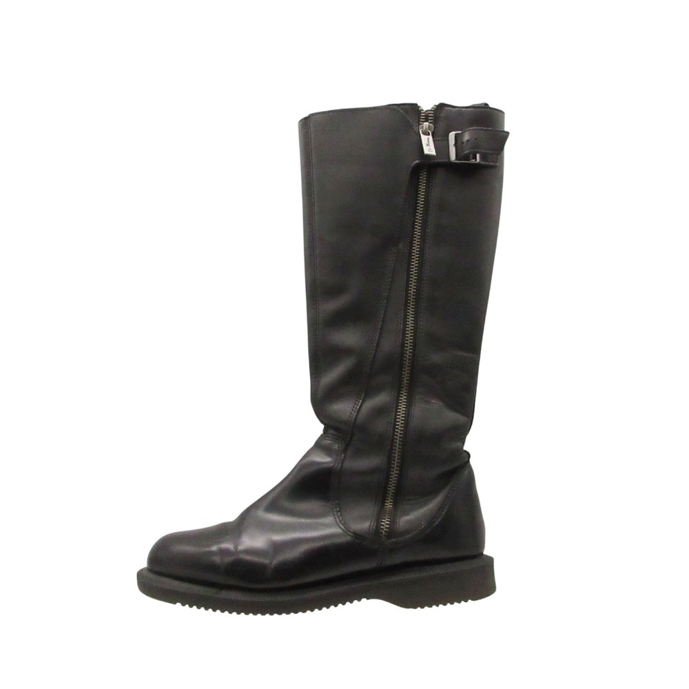 Dr.Martens お医者さんマーチン ブーツ Chianna キアンナ なめし革 ロングブーツ シューズ サイドジップ 黒いこと 5 22糎 レディース 【中古】