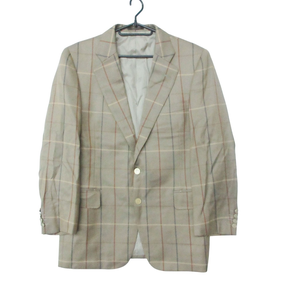 Burberrys バーバリーズ テーラードジャケット メガ読み合わせる柄 導管ロゴタイプ金名取り草 アウター 赤銅色 メンズ 【中古】