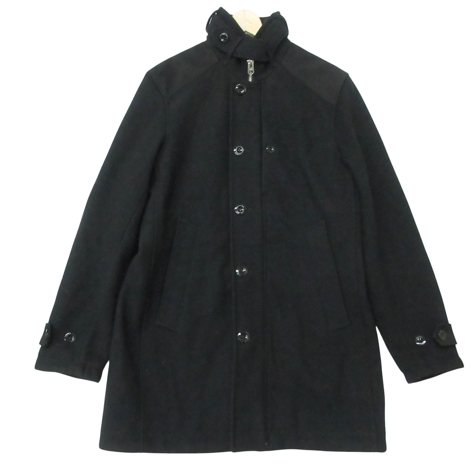 G-STAR ジースター RAW ファースト トレンチコート GARBER PM WOOL TRENCH 照明ランプ色つや 上衣 上衣 アウター 厚地の外套 黒いこと L メンズ 【中古】
