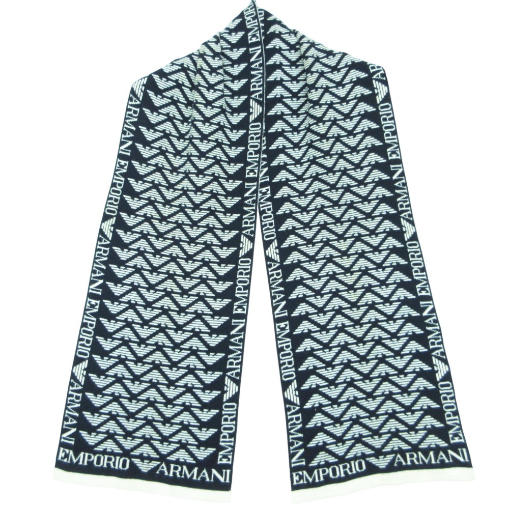Stella McCartney ステラマッカートニー 旗がしら かぶり笠 ジーンズ地 ロゴタイプ 総柄  薄墨色 58 メンズ レディース 【中古】