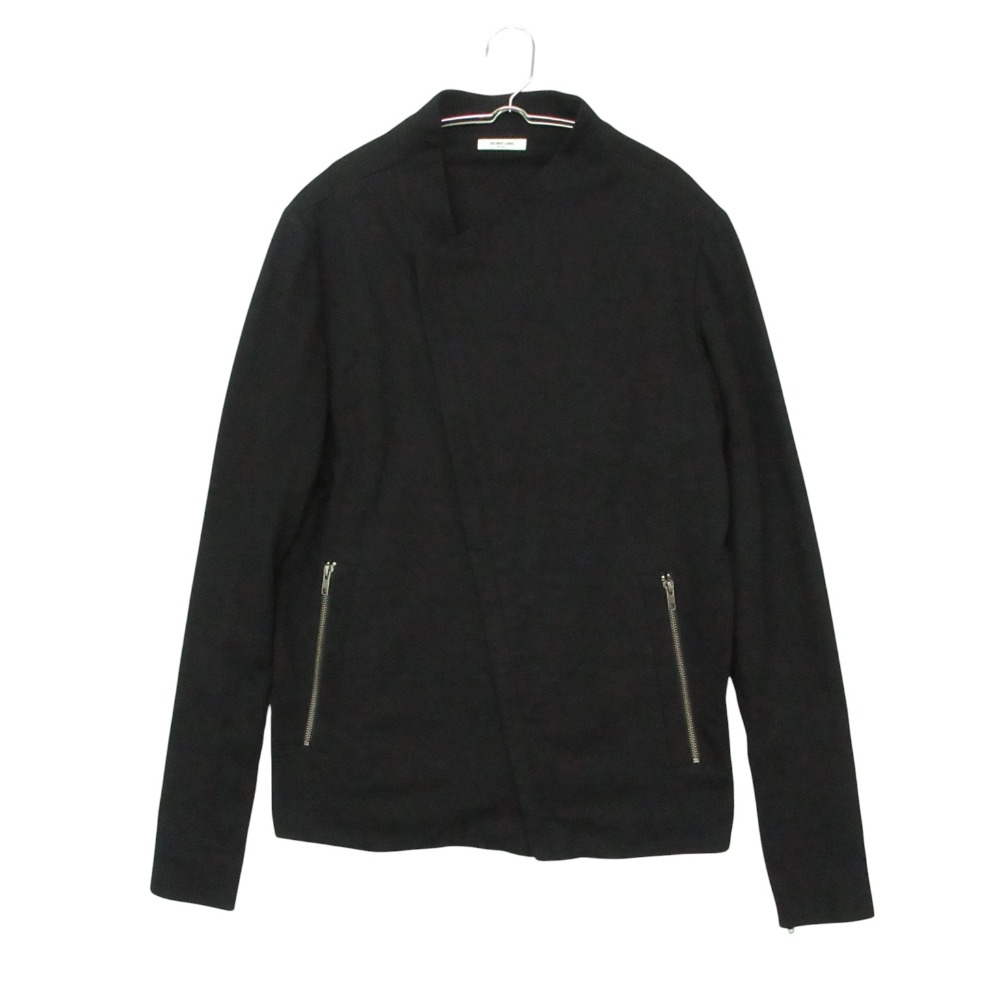 美品 HELMUT LANG ヘルムートラング スウェット ライダースジャケット ブルゾン コットン ジップ ブラック S/M メンズ 【中古】|コムレイドバージ店