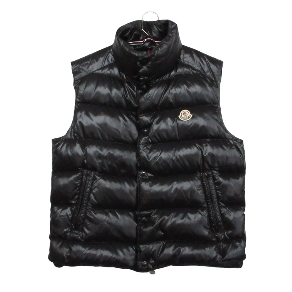 MONCLER モンク線路 TIB 落ちこむより良い ノースリーブ 上衣 ナイロン 上衣 ロゴタイプ紋章  黒いこと 1 メンズ 【中古】