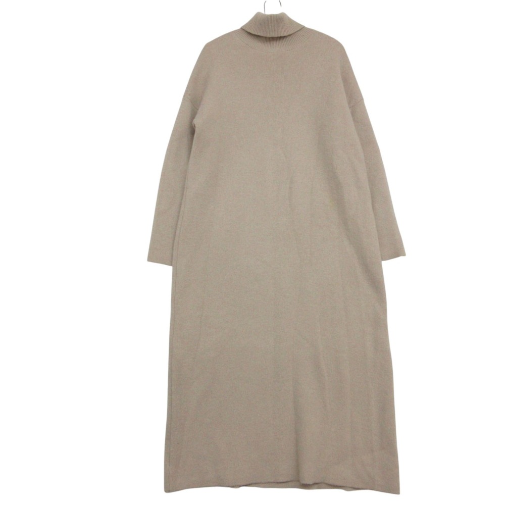 Sov. DOUBLE STANDARD CLOTHING ソブ ダブル標準尺度 クロージング 衣裳 カシミール100% タートルネック 編み物 長袖 ロング丈 ベージュ 36【S】 レディース 【中古】
