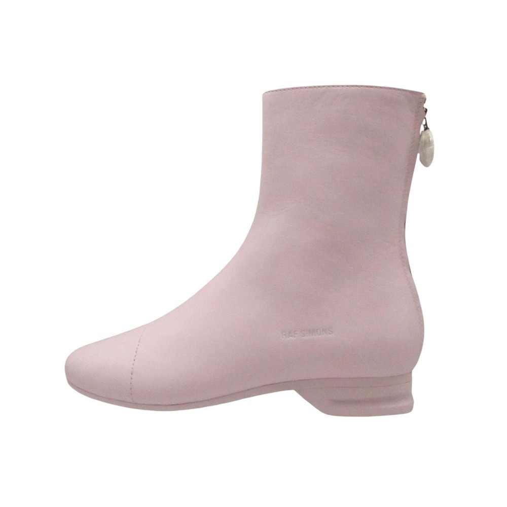 新品負けず劣らず RAF SIMONS ラフシモンズ RUNNER 2001-2 High スニーカー なめし革 ご機嫌撥ねのける バックジップ ブーツ 滑っこい さくら色 27.5珊 メンズ
