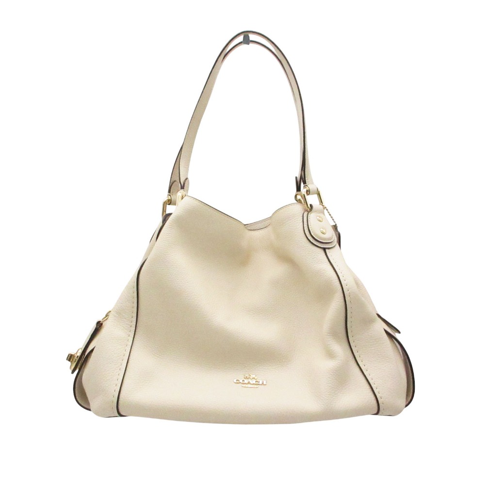 COACH コーチ職 トートバッグ イーディー 57125 なめし革 虚蝉肩先 ロゴタイプ ハンドバック 嚢 白いこと レディース 【中古】