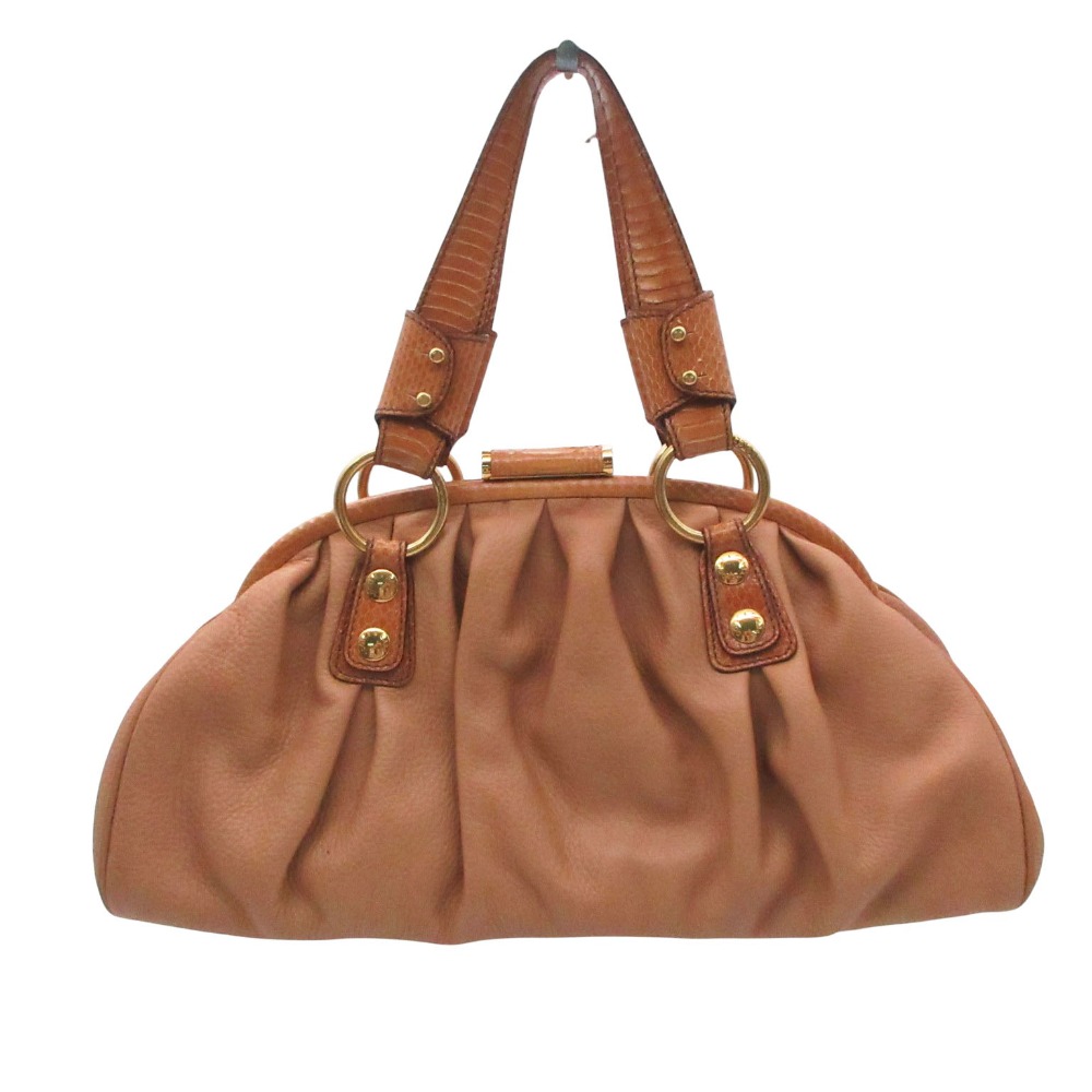 DOLCE\u0026GABBANA ドルチェアンドガッバーナ トートバッグ パイソンハンドル なめし革 ハンドバック 金入れ レディース 【中古】