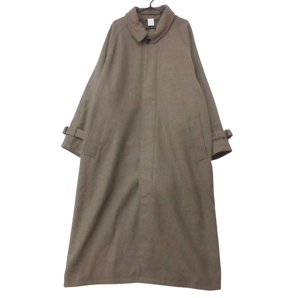 CASPER JOHN キャスパージョン ステンカラー厚地の外套 Wool melton bal collar coat ウールメルトンバルカラーコート アウター ロング  赤銅色 L【L】 メンズ 【中古】