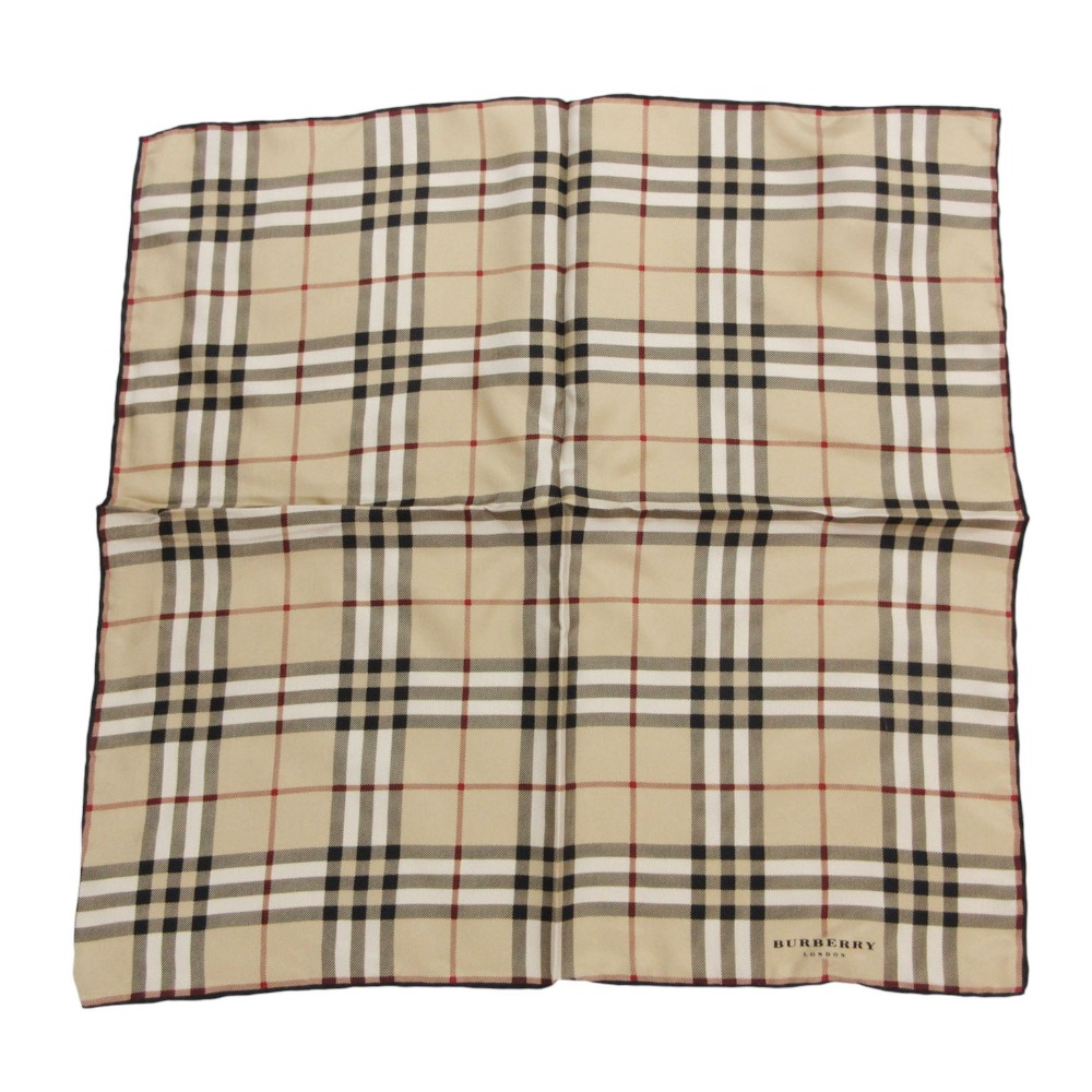 新品負けず劣らず BURBERRY LONDON バーバリーロンドン えり巻き 地絹100％ ノバチェック柄 絹 汗手拭い 引き船付き添い人 ベージュ レディース