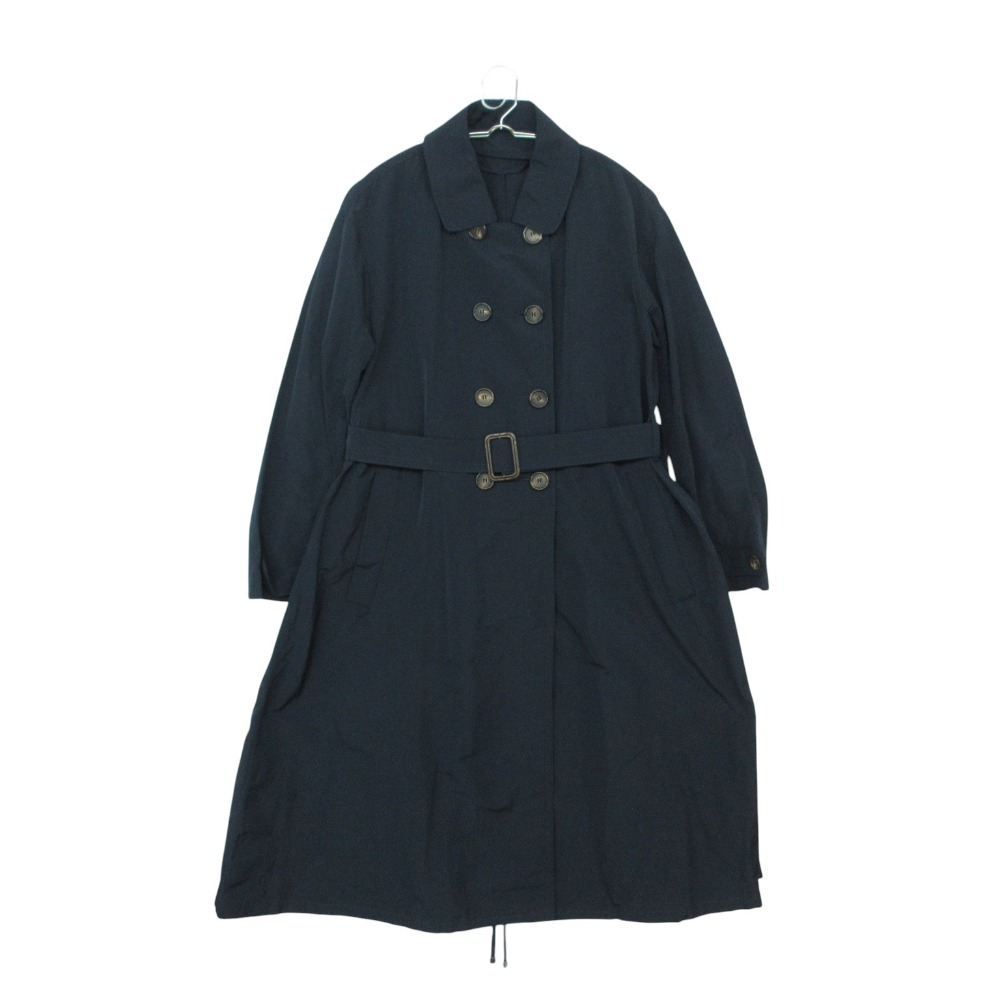 美品 MAX MARA マックスマーラ The Cube トレンチコート ロング丈 ジャケット 襟付き スプリングコート 902104976 ネイビー 40 レディース 【中古】｜コムレイドバージ店 17,245円