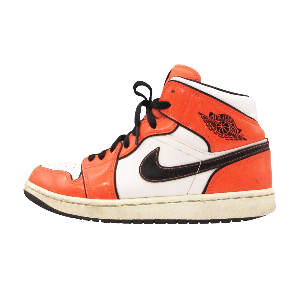 NIKE ナイキ スニーカー Air Jordan 1 Mid SE Turf Orange エアジョーダン シューズ 真っただ中取りすてる 舞台の袖ロゴタイプ オレンジ色 9 27糎 メンズ 【中古】