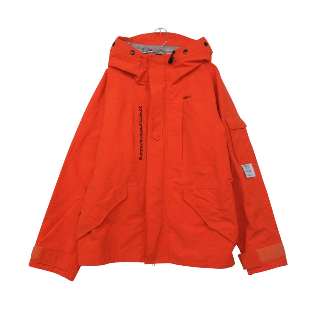 美品 WTAPS ダブルタップス ナイロン上衣 19AW 3座標軸 上衣 アウター ボンネット オレンジ色 X01【S】 メンズ 【中古】