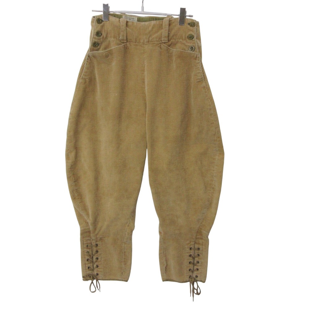 40s ヴィンテージ vintage ズボン下 corduroy jogger pant コール天 ジョッパーズ 1946 BREECHES ブリーチーズ 連合王国軍 ベージュ 3 レディース 【中古】