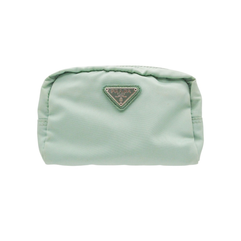 PRADA プラダ 合切袋 TESSUTO コスメ かざり付ける合切袋 ナイロン  ペパーミント緑であること レディース 【中古】