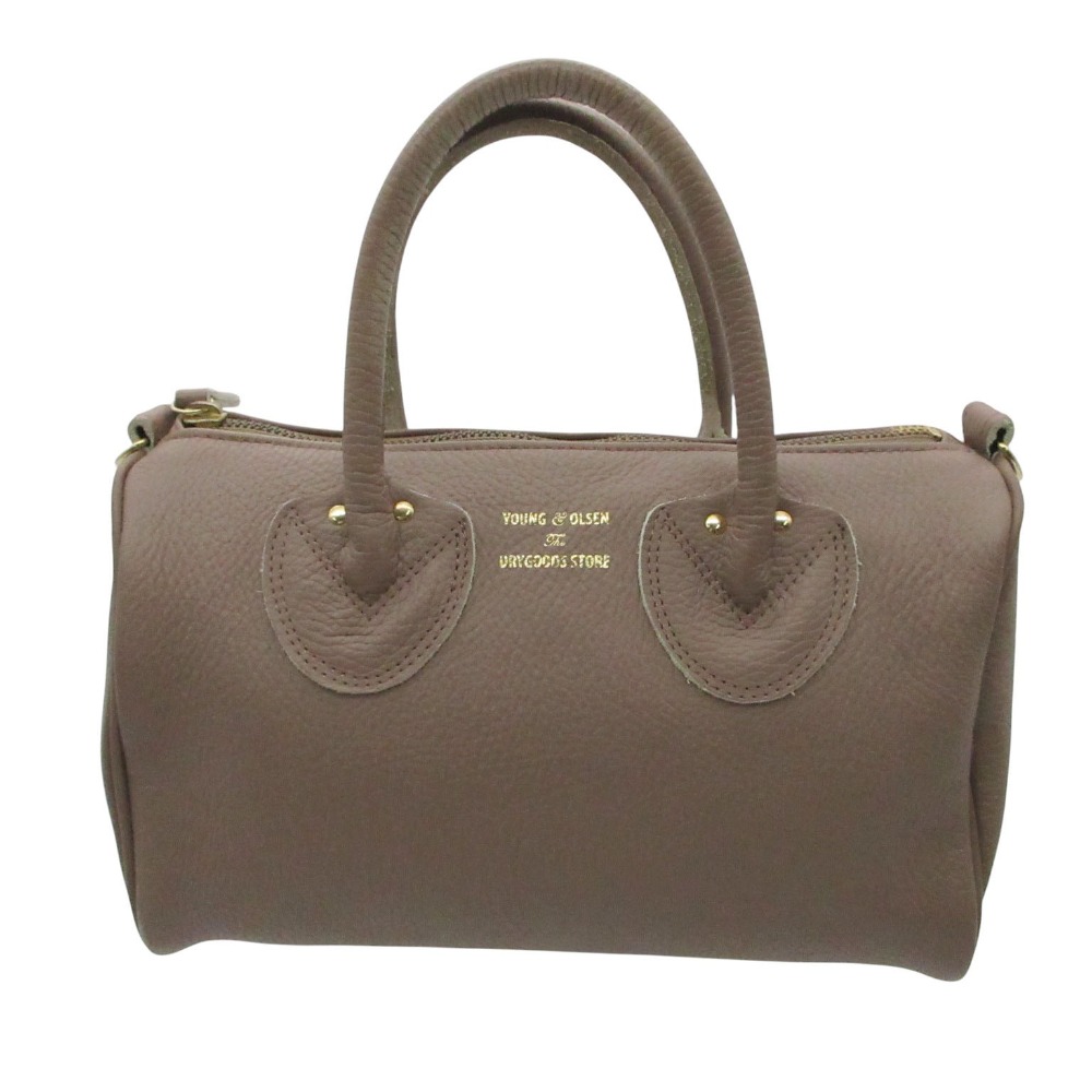 YOUNG \u0026 OLSEN ヤングアンドオルセン ミニボストンバッグ The DRYGOODS STORE なめし革 ミニハンドバック 鞄 薄墨色 レディース 【中古】