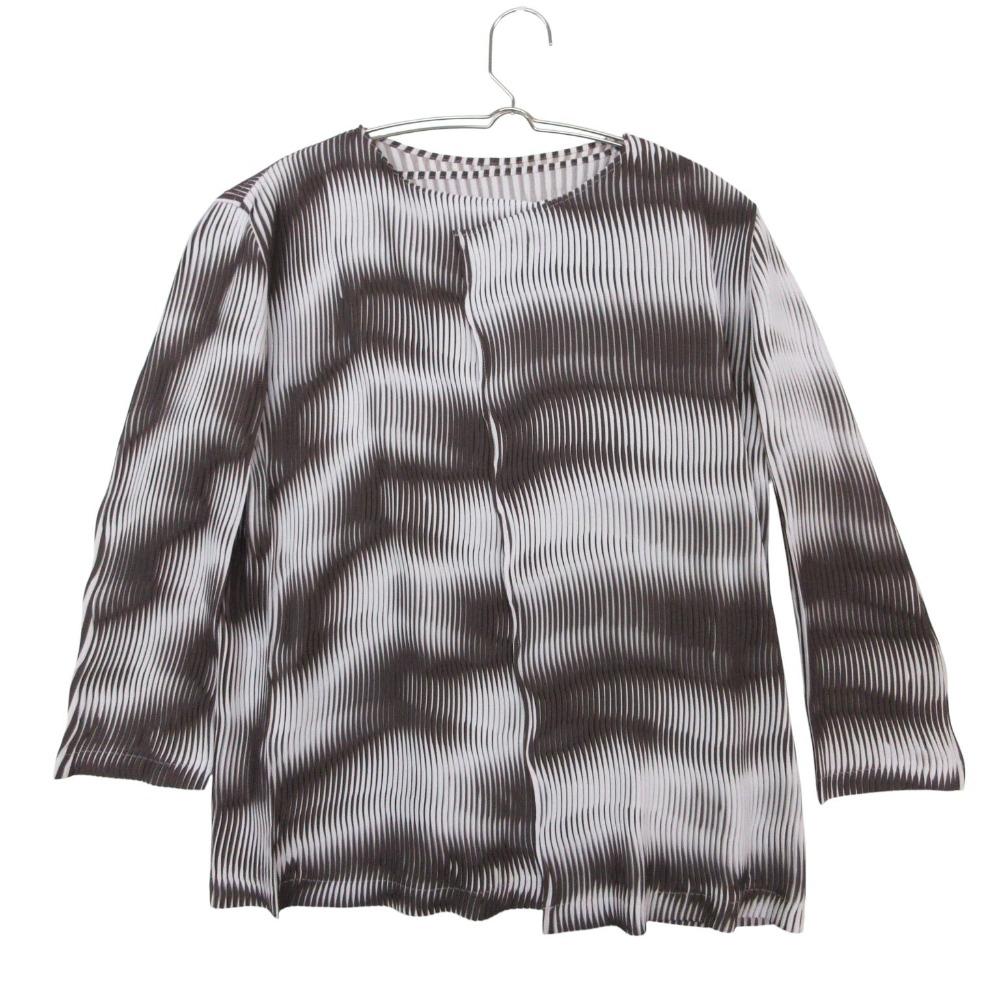 美品 25ss ISSEY MIYAKE イッセイミヤケ 合奏団 ジレー 上衣 羽織り ノースリーブ カットソー 貯蔵タンクいの一番 IM51FO614 パープル 2【M】 レディース 【中古】