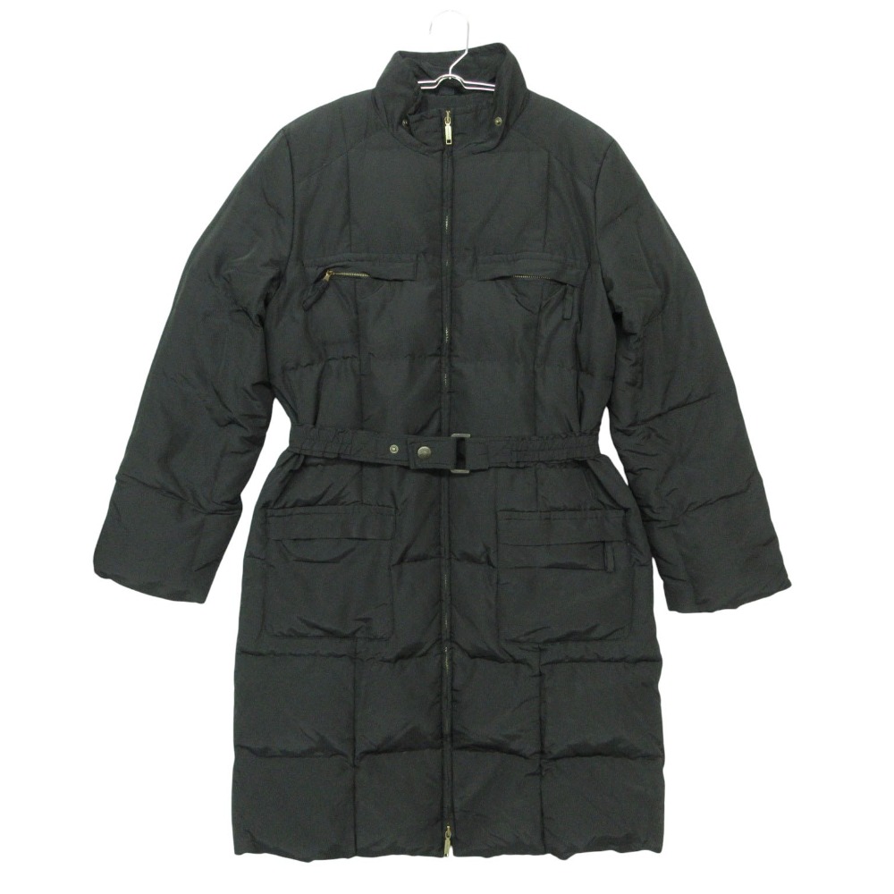 MAX MARA マックスマーラ WEEKEND 落ちこむ上衣 厚地の外套 ロング丈 胴締め付き添い人 ジップアップ アウター 黒いこと 40【M】 レディース 【中古】