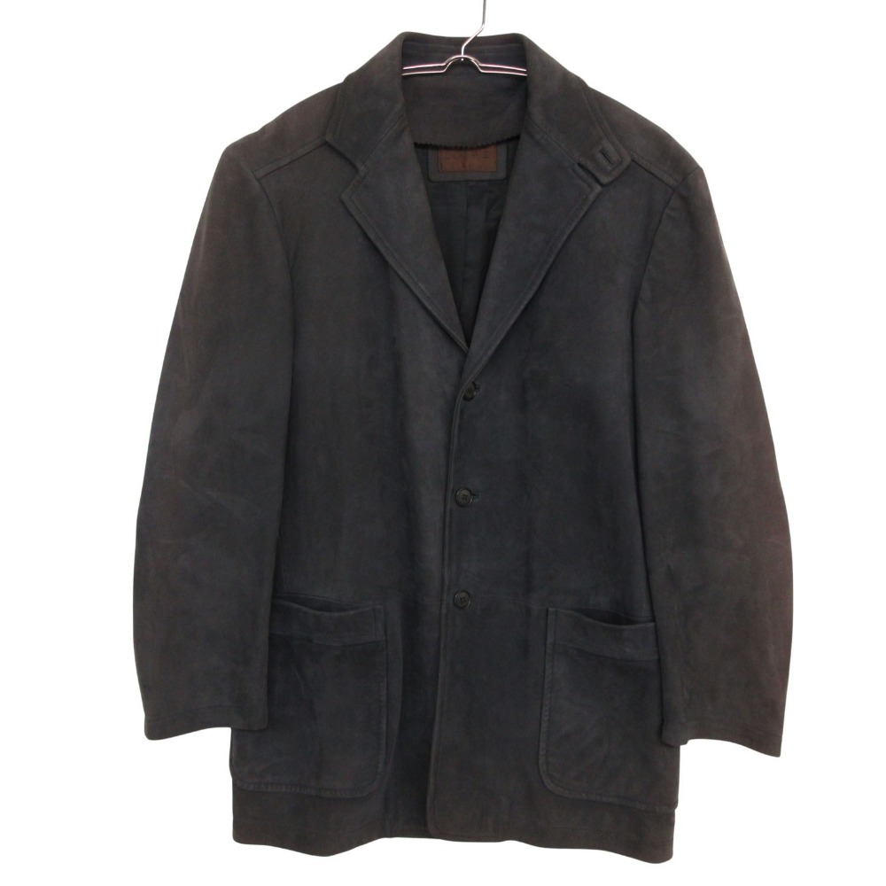 LOEWE ロエベ スペイン製 テーラードジャケット ラムスキン スエード レザー ブレザー 3B 上着 グレー 46【M】 メンズ 【中古】｜コムレイドバージ店 29,740円