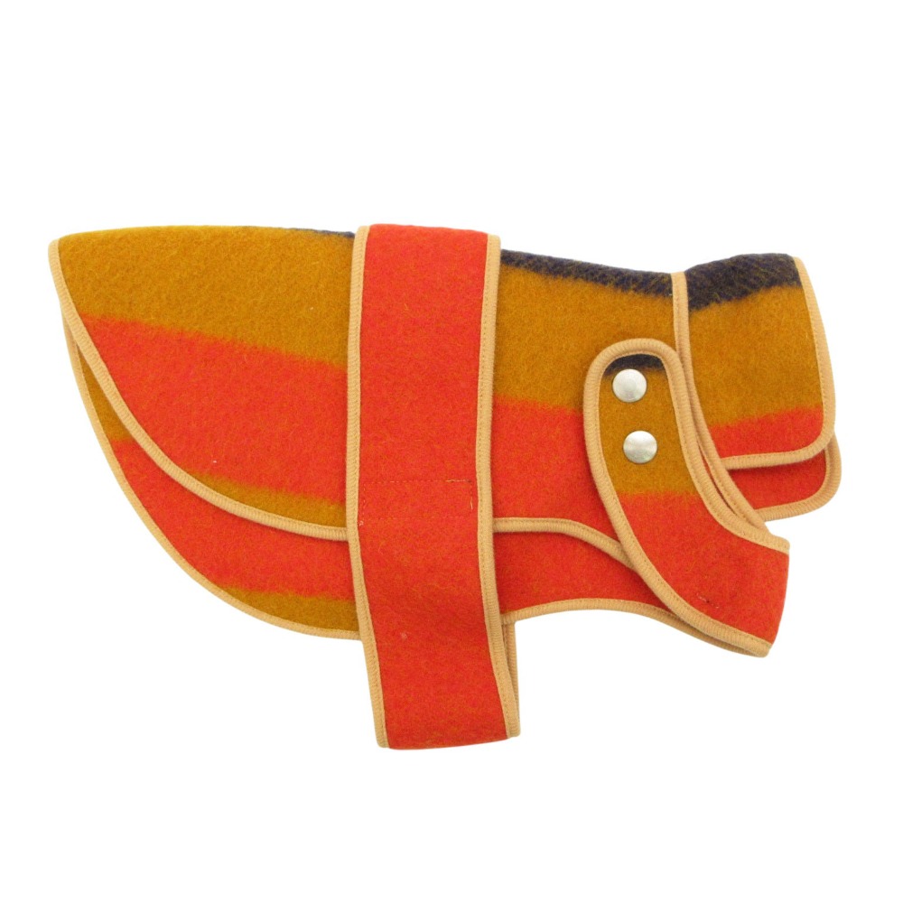 美品 HERMES エルメス ファッション雑貨 ドック ウェア 犬用 コート ジャケット 上着 ウール ロカバール柄 オレンジ メンズ レディース 【中古】|コムレイドバージ店