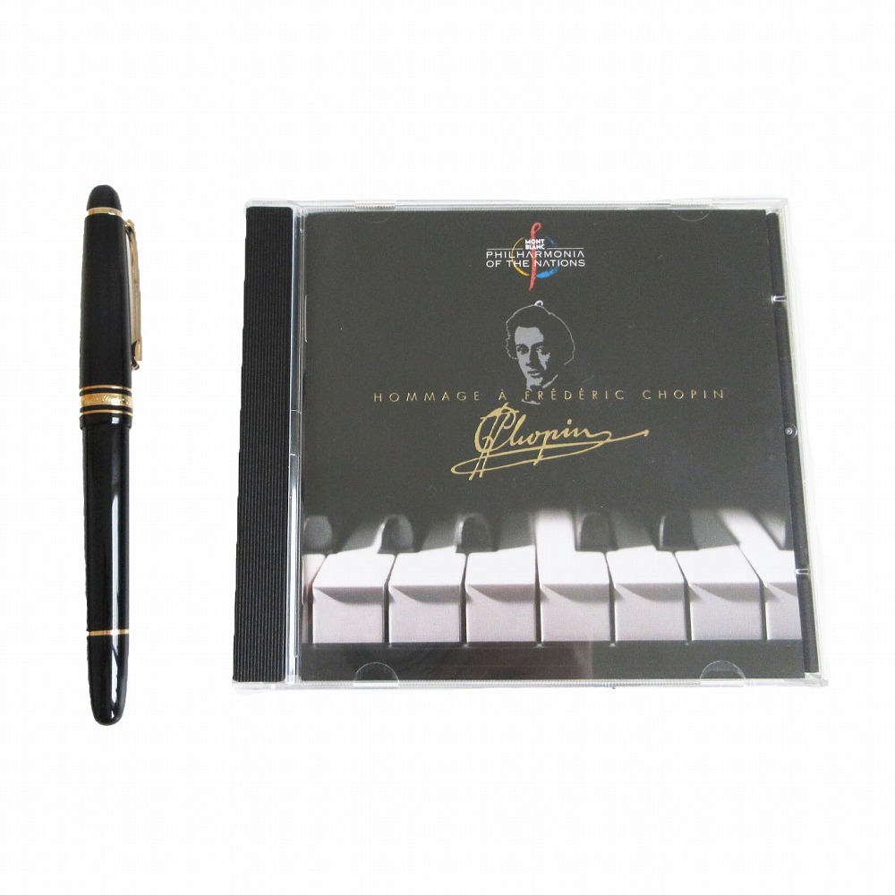 美品 MONTBLANC モンブラン 万年筆 ショパンCD 付き マイスターシュテック 145 中白 ペン先K14 585 ブラック メンズ レディース 【中古】｜コムレイドバージ店