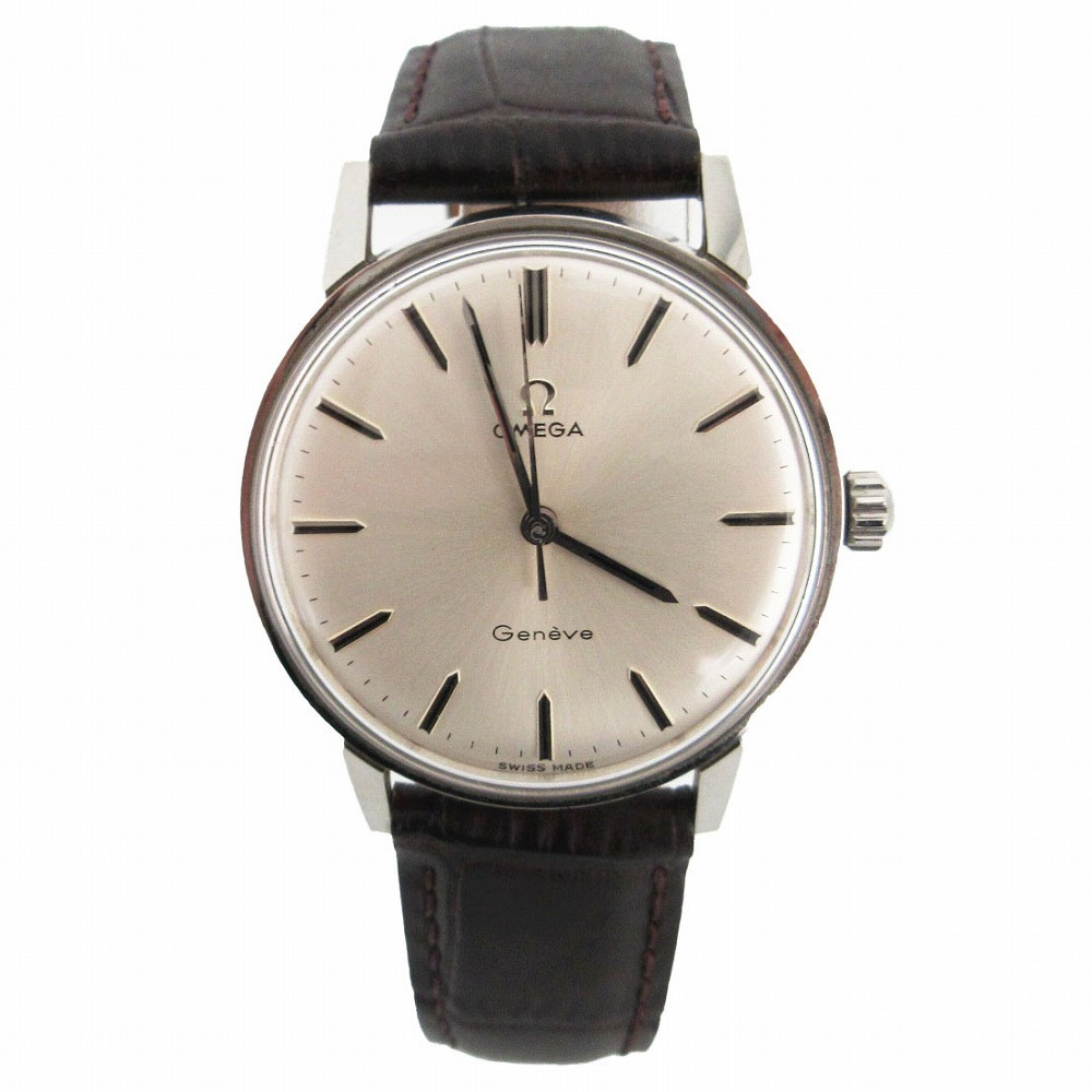 アンティーク OMEGA オメガ 腕時計 ジュネーブ Geneve 手巻き 手巻き ウォッチ ベルト社外 シルバー メンズ 【中古】|コムレイドバージ店