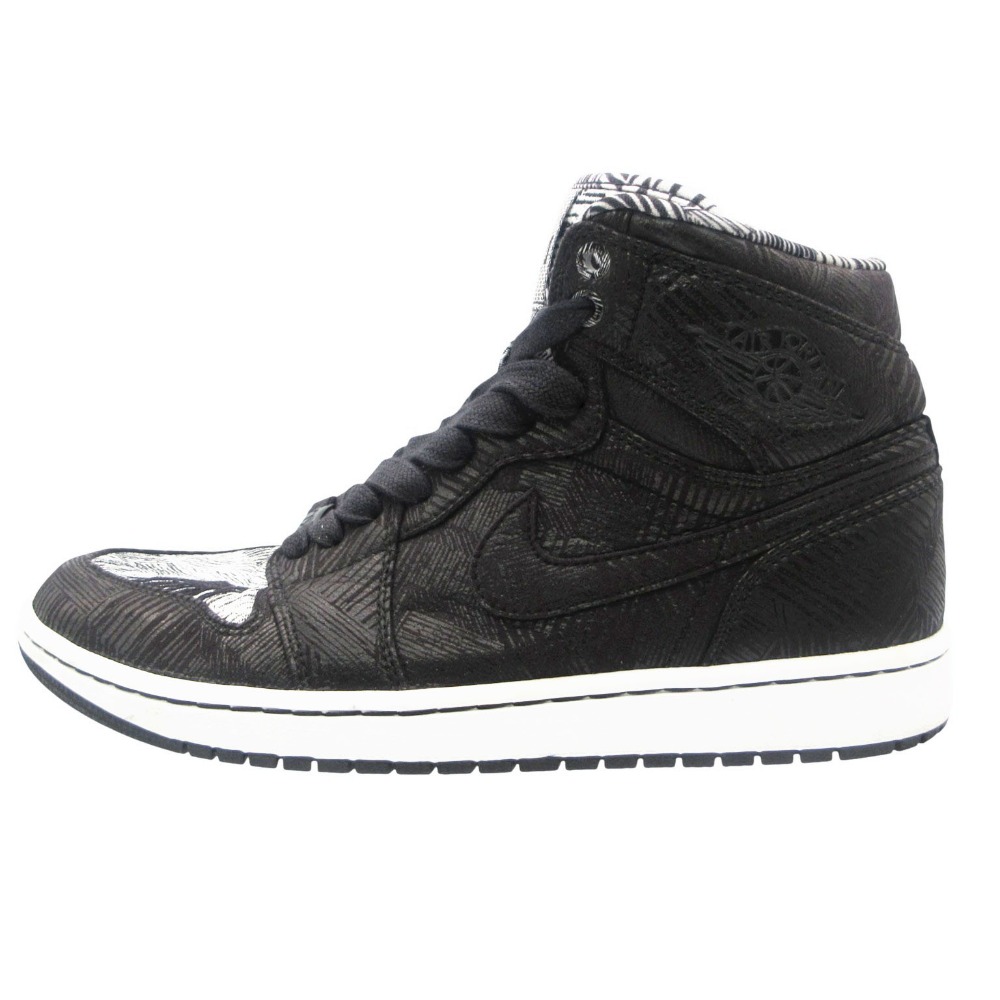 2015年製 NIKE ナイキ エアジョーダン1 スニーカー AIR JORDAN 1 RETRO HIGH BHM レトロ ハイ ブラックヒストリーマンス 靴 シューズ ブラック 10 28cm メンズ 【中古】|コムレイドバージ店