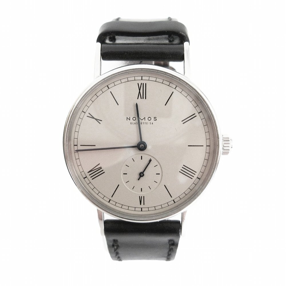 NOMOS ノモス 腕時計 GLASHUTTE 33mm 手巻き 腕時計 白文字盤 LUDWIG EDELSTAHL ラドウィッグ シルバー メンズ 【中古】|コムレイドバージ店