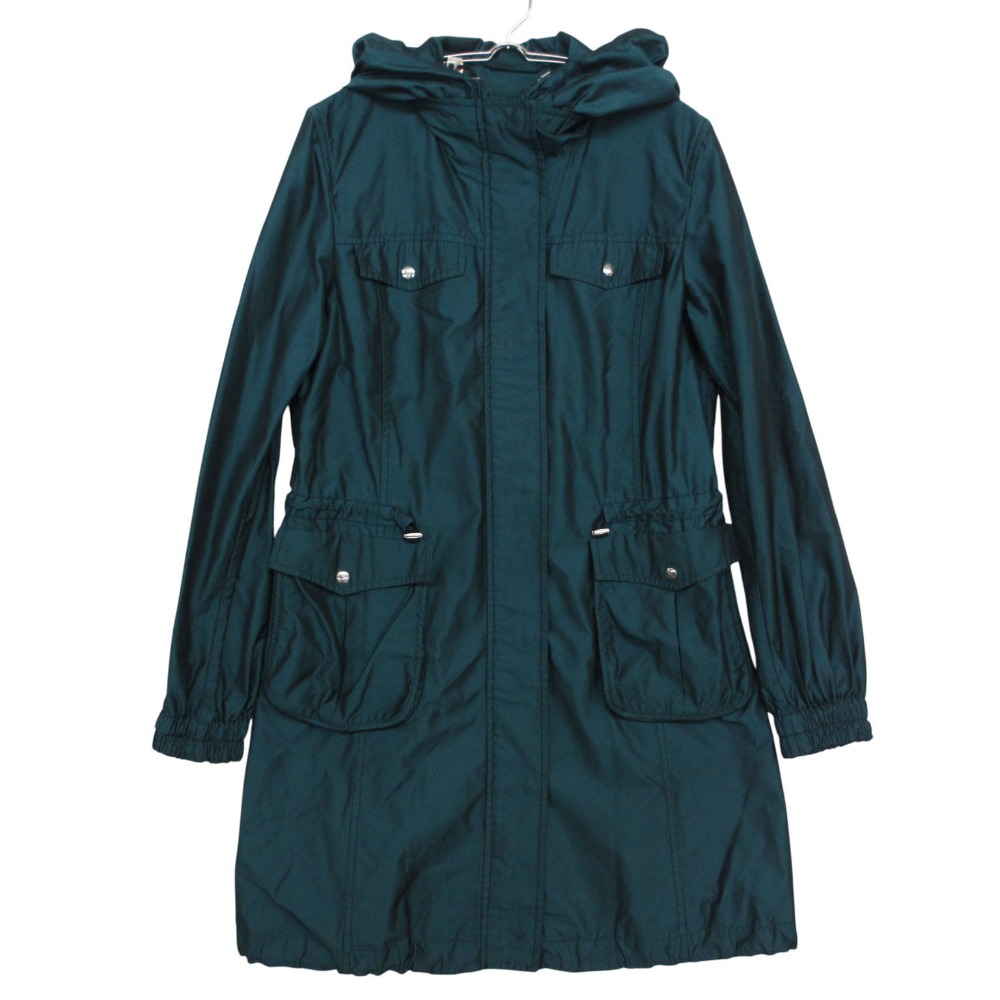 Herno ヘルノ マウンテンパーカー HERNO フーデット コート 光沢 ジャケット ロング丈 スプリング アウター グリーン 42【L】 レディース 【中古】|コムレイドバージ店