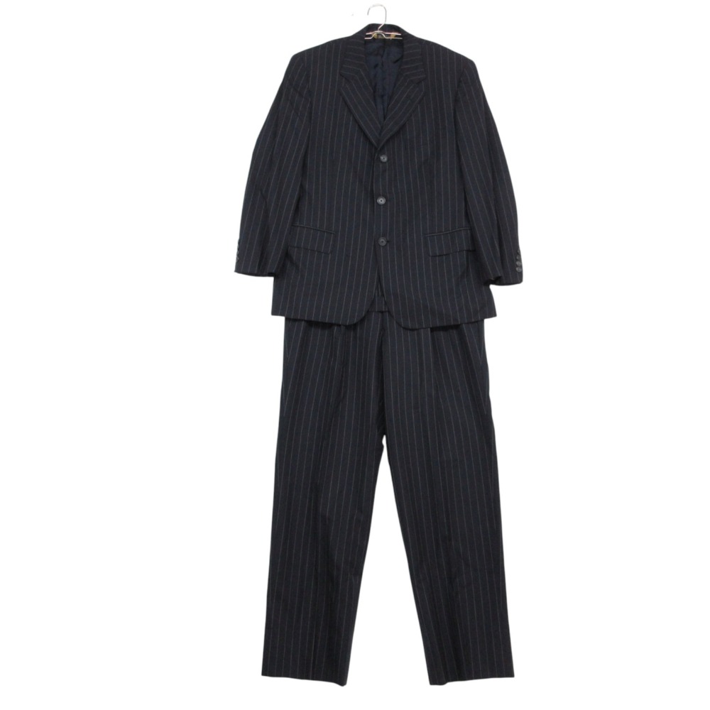 Brooks Brothers ブルックスブラザーズ スーツ 薄手 ストライプ柄 セットアップ 3B ジャケット パンツ ネイビー 40S 34W【L】 メンズ 【中古】｜コムレイドバージ店