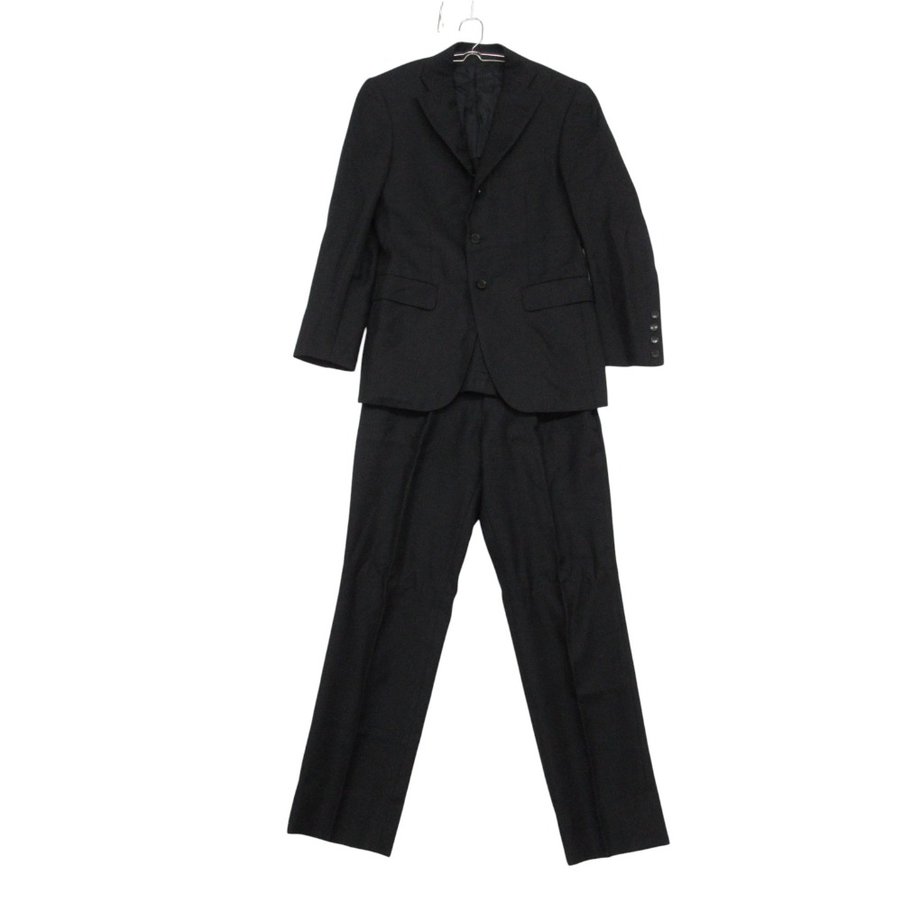 International Gallery BEAMS インターナショナルギャラリービームス スーツ ATTIRE セットアップ アルパカ リネン コットン 3B 1タックパンツ ジャケット 薄手 ブラック 42【S】 メンズ 【中古】｜コムレイドバージ店
