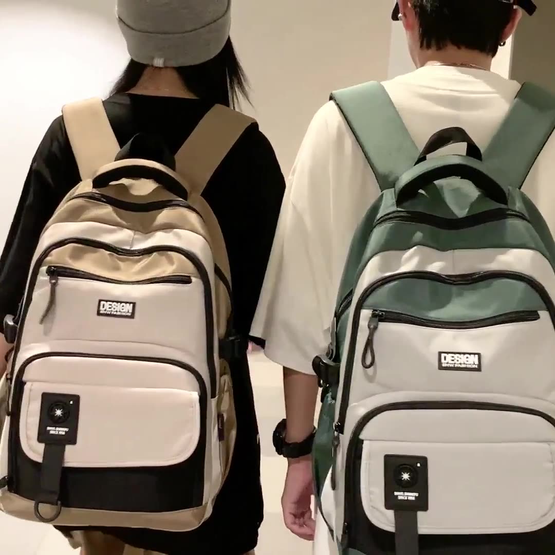 [バックパック]美式復古 工装風 ダブルショルダー リュックサック 大学生 カップル 旅行に最適 人気 耐久性 使いやすい 大容量 スタイリッシュ おしゃれ 学生用 カジュアルデザイン サイズ: 大きめ カラー: 多色展開
