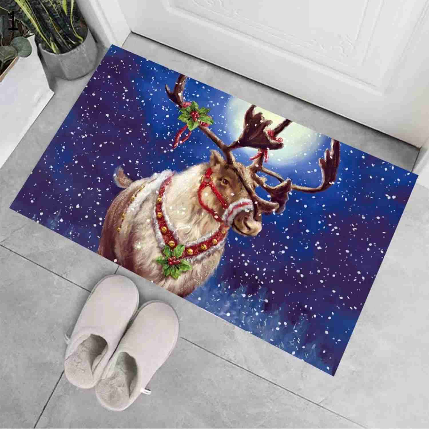 フロアマット 玄関マット クリスマスプリント 敷物 3D 40*60cm 長方形 お祝いマット オシャレ 掃除しやすい カーペット 撮影用 滑り止め 丸洗いOK ダイニング 玄関 廊下 ベッドルーム マイクロファイバー|Nartooston