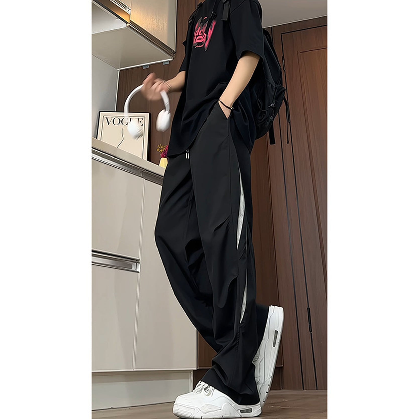ワイドパンツ メンズ カーゴパンツ ゆったり ワークパンツ ズボン 太め ストリート系 韓国 ファッション カジュアル サイドジップ テックウェア 作業着 春 夏 秋